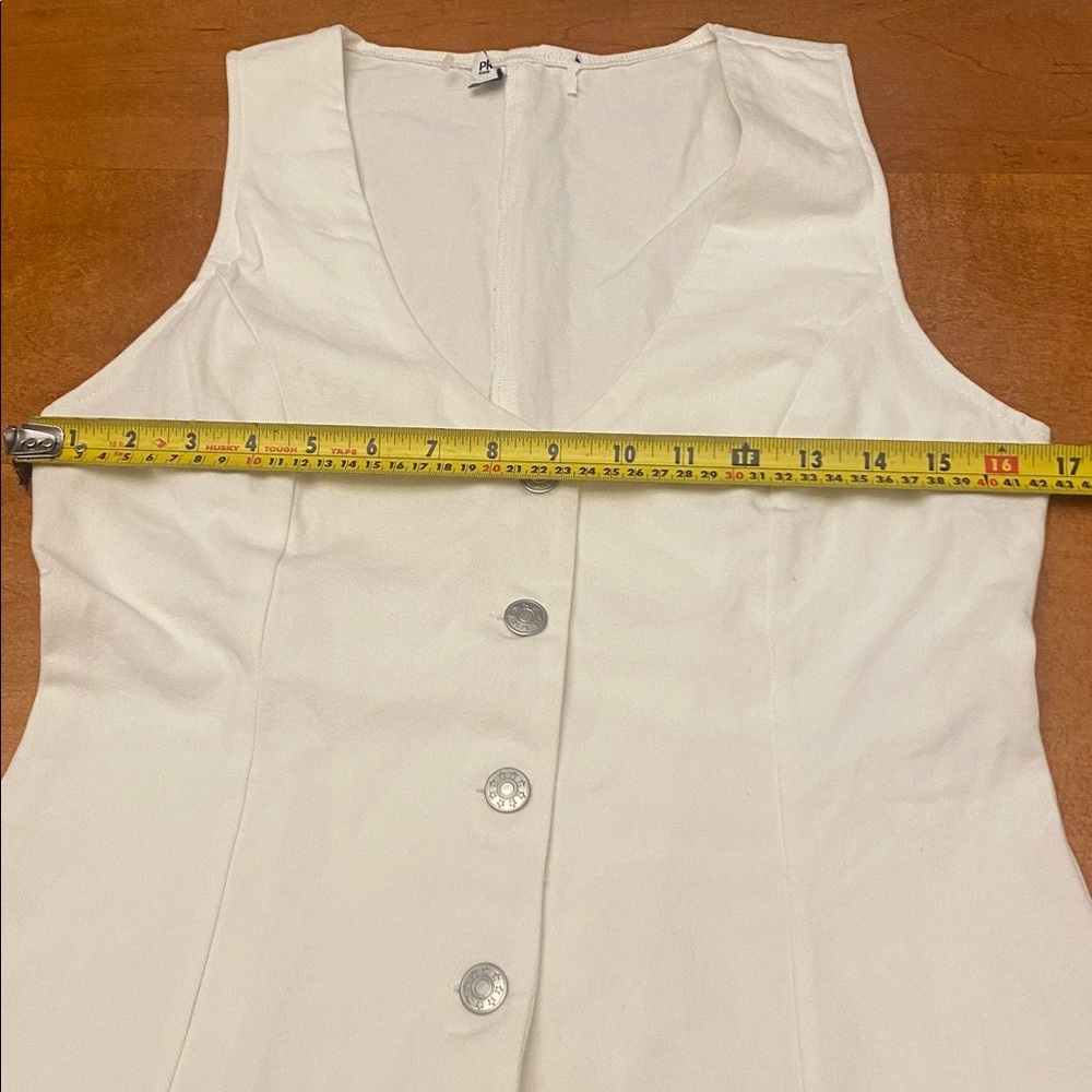 Princess Polly Damico Ivory Sleeveless Button Romper - Picture 8 of 9